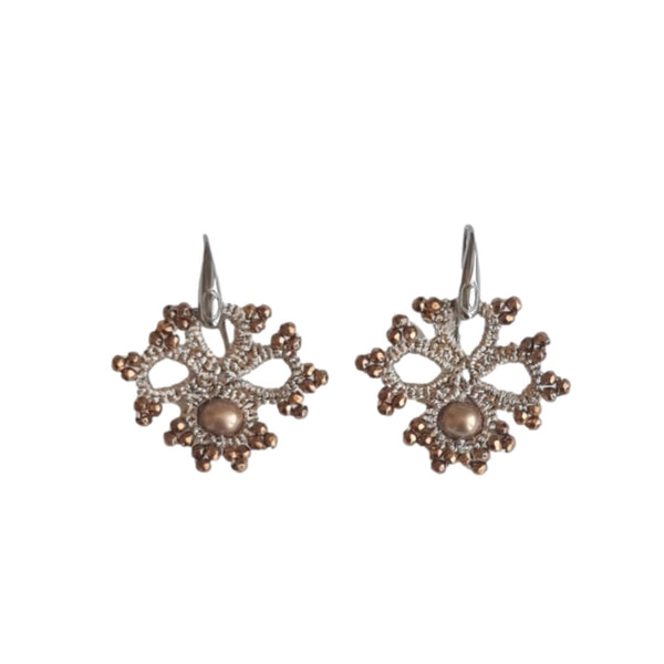 Claire Lace Earrings - Bronze