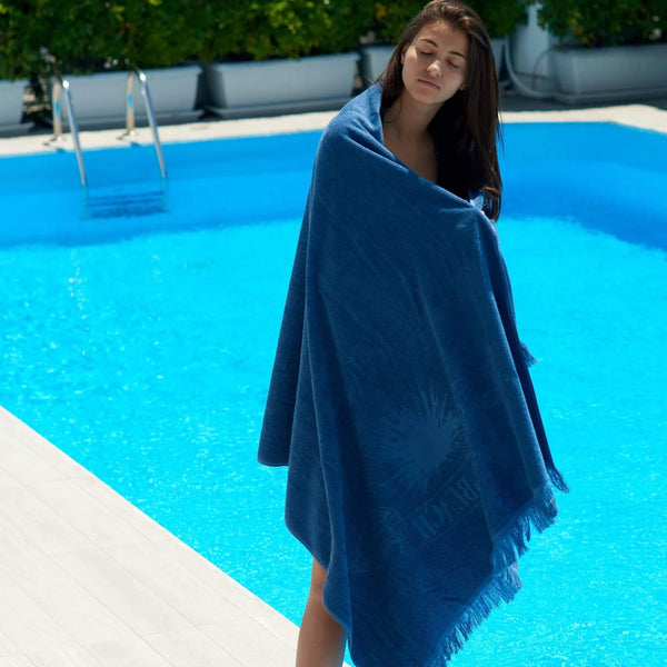 Just Blue monochrome cotton beach towel