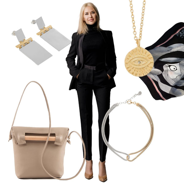 How to accessorize a total black outfit