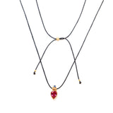 Falling Drops Necklace - Red