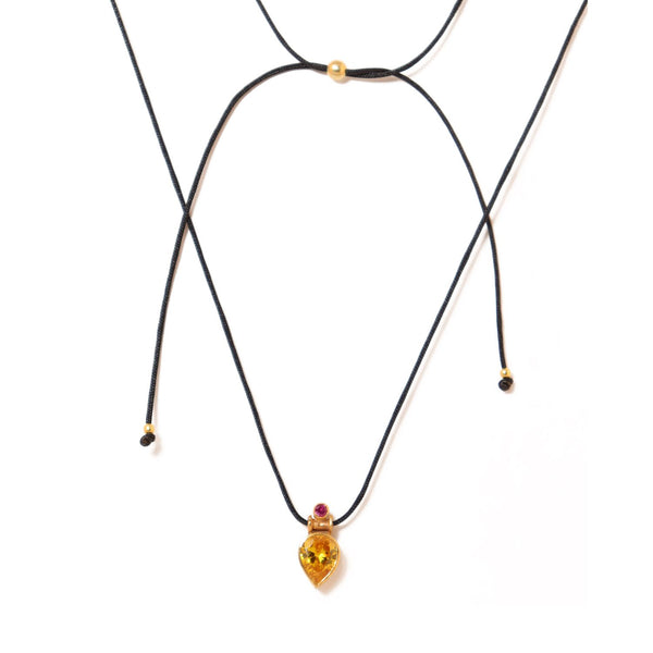 Falling Drops Necklace - Yellow