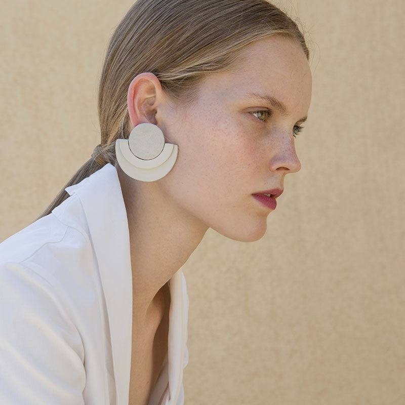 Amelia leather earrings by Berthelotti - The Greek Art Company