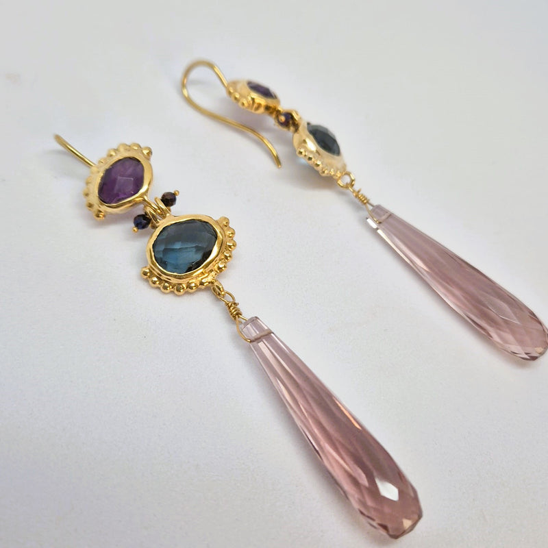 Amethyst and Quartz Earrings