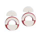 Chana Red leather earrings by Berthelotti - The Greek Art Company