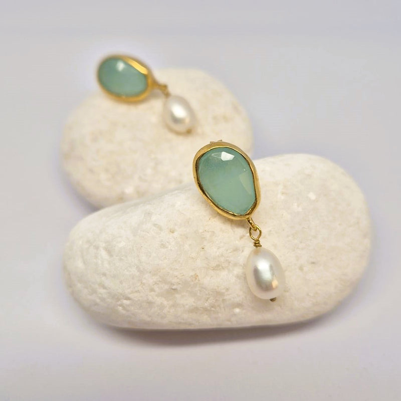 Chalcedony Pearl earrings