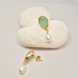 Chalcedony Pearl earrings