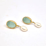 Chalcedony Pearl earrings