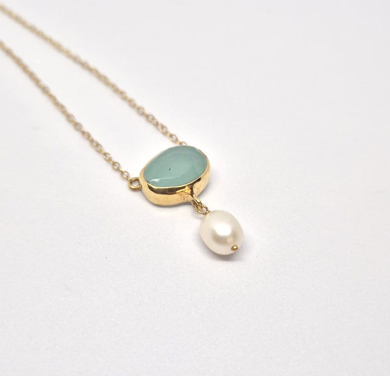 Chalcedony Pearl Necklace