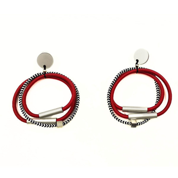 Multi-wire Earrings - Red