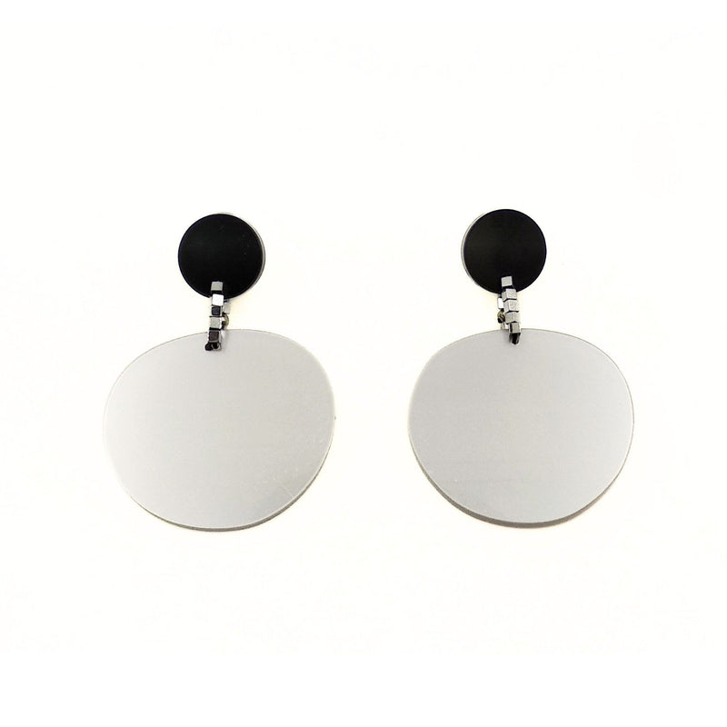 Flat Plexi Earrings - Silver