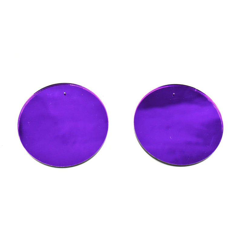 Plexi Circle Earrings - Purple