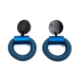 Alum and Cord Earrings - Blue