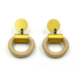 Alum and Cord Earrings - Gold