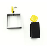 Urban Square Earrings - Black/Yellow