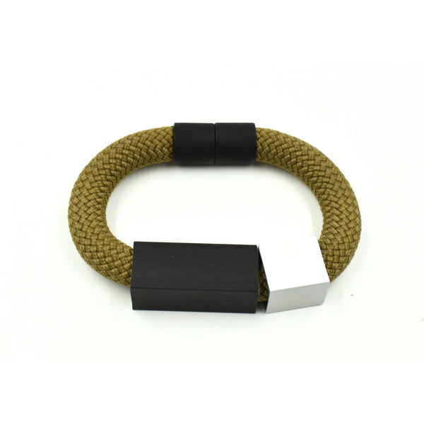 Cord Tube Bracelet - Olive Green