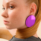 Plexi Circle Earrings - Purple