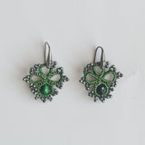 Claire Lace Earrings - Festive Green