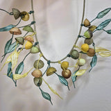 Silk Cocoons Necklace - Nature Greens