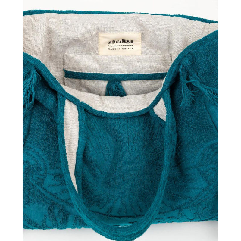 Just Teal Mini Terry Tote Beach Towel Bag