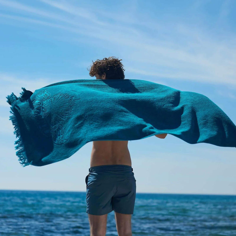 Just Teal beach towel by Sun of a Beach - The Greek Art Company