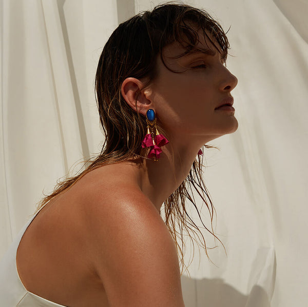 Blossom Chandeliers handmade earrings by KAterina Makriyianni - The Greek Art Company