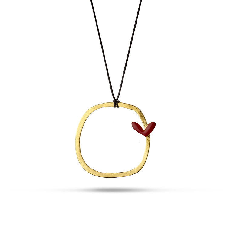 heart circle pendant necklace