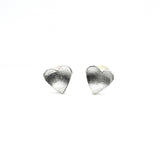 curved silver heart studs for women and kids - The Greek Art Company