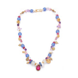 Pink  Harmony Multicolor gemstones necklace by Katerina Makriyianni - The Greek Art Company
