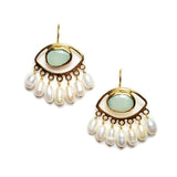 Chalcedony Pearl Eye Earrings