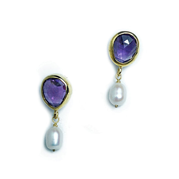 Amethyst Pearl earrings