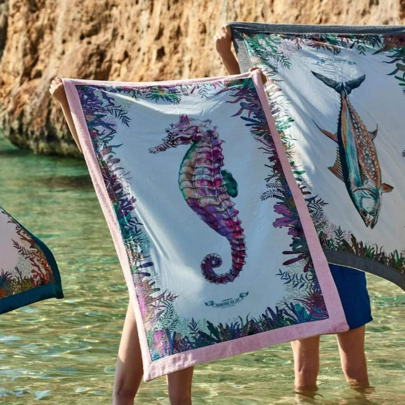 Seahorse WWF signature beach towel by Sun of A Beach - The Greek Art Company
