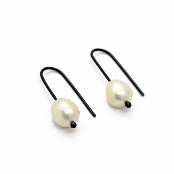 Ivory pearl silver earrings by Meli Jewellery - The Greek Art Company