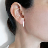 brushed silver bar earrings by Meli Jewellery - The Greek Art Company