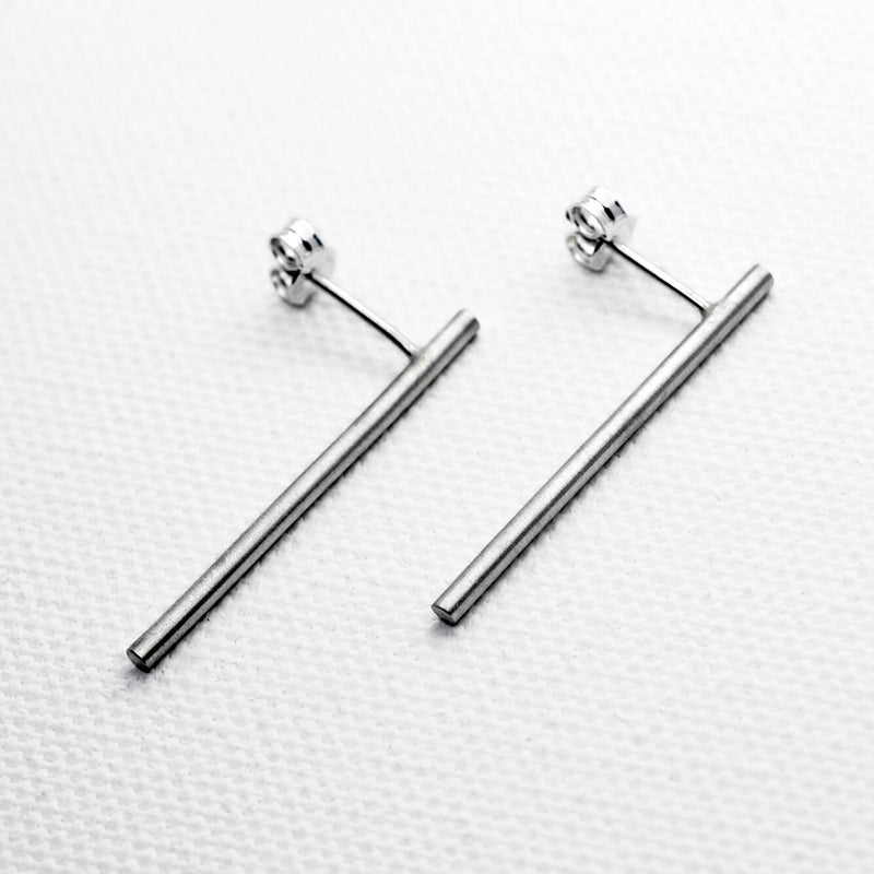 Silver Stick Earrings by Meli Jewellery - The Greek Art Company