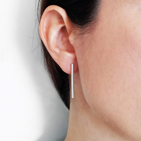 Silver Stick Earrings by Meli Jewellery - The Greek Art Company