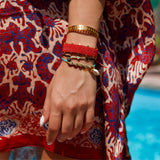 Thera macrame bracelet with semi precious stones hematite in various colors by Mara Kokkinou - The Greek Art Company