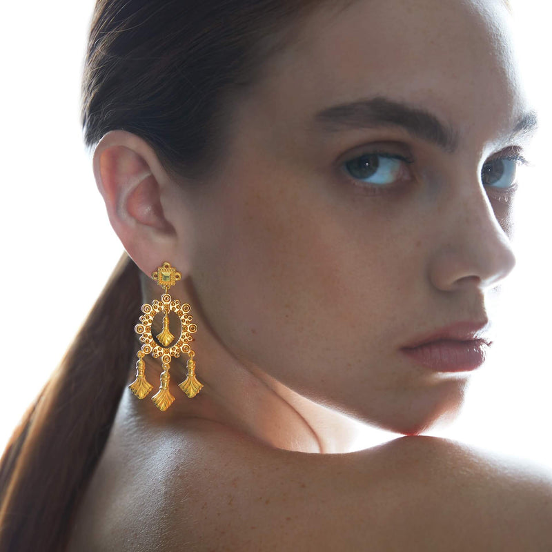 Vai earrings inspired from Crete by AENALIA - The Greek Art Company
