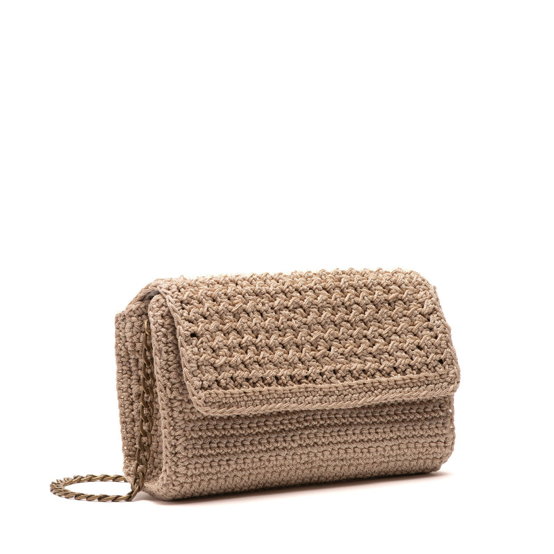 Beige Crochet Shoulder Bag