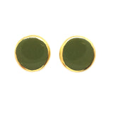 Chloe Ceramic Studs - Olive Green