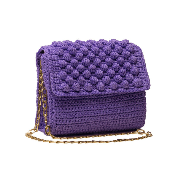 Purple Crochet Shoulder Bag