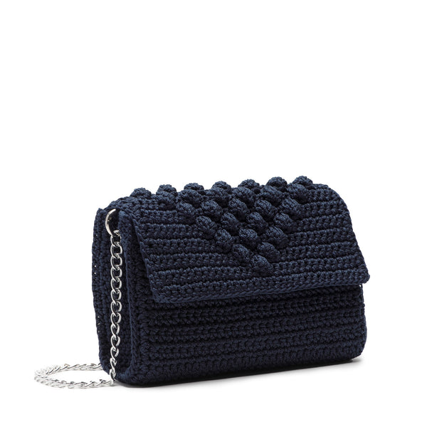 Dark Blue Crochet Shoulder Bag