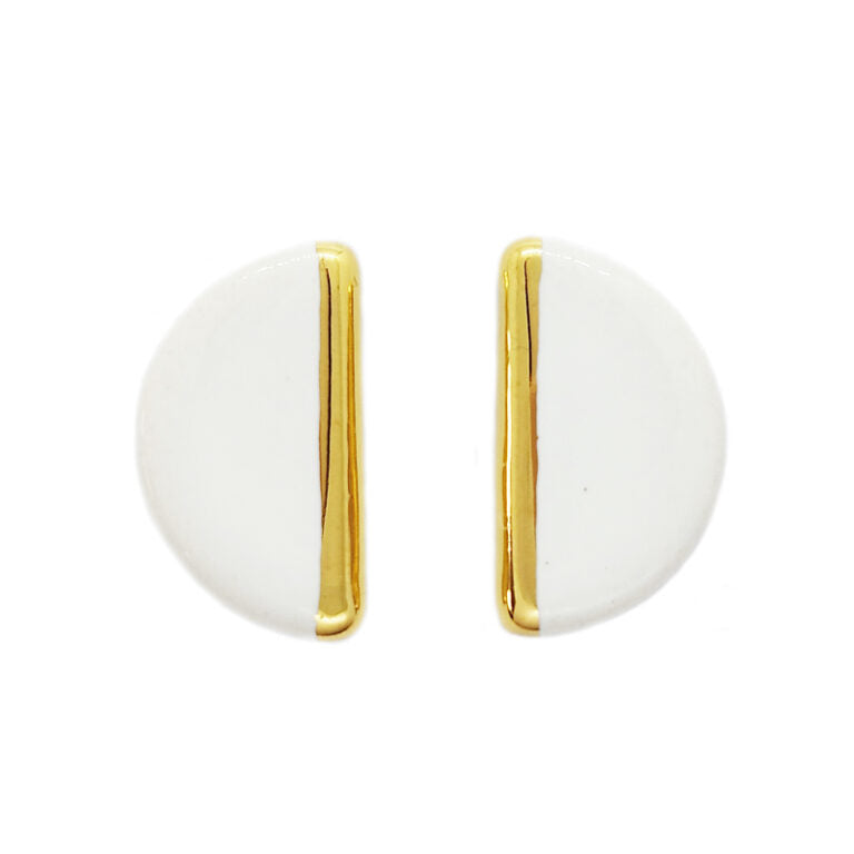 Eris Ceramic Studs - White