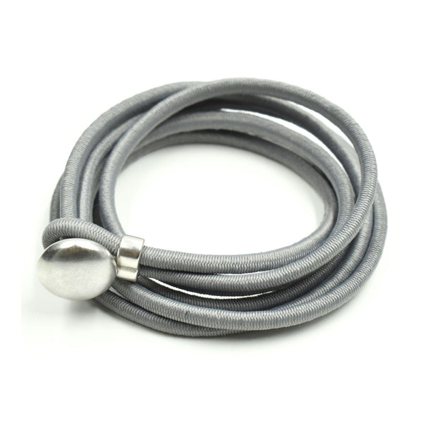 Elastic Cord Wrap Bracelet - Grey