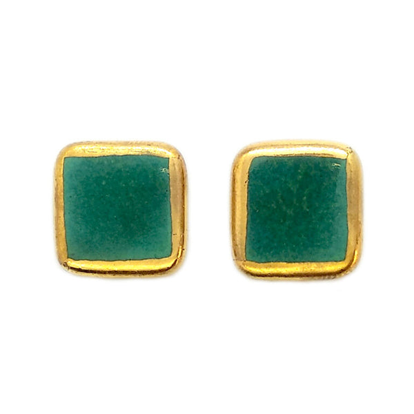 Maia Ceramic Studs - Emerald