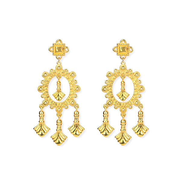 Vai earrings inspired from Crete by AENALIA - The Greek Art Company