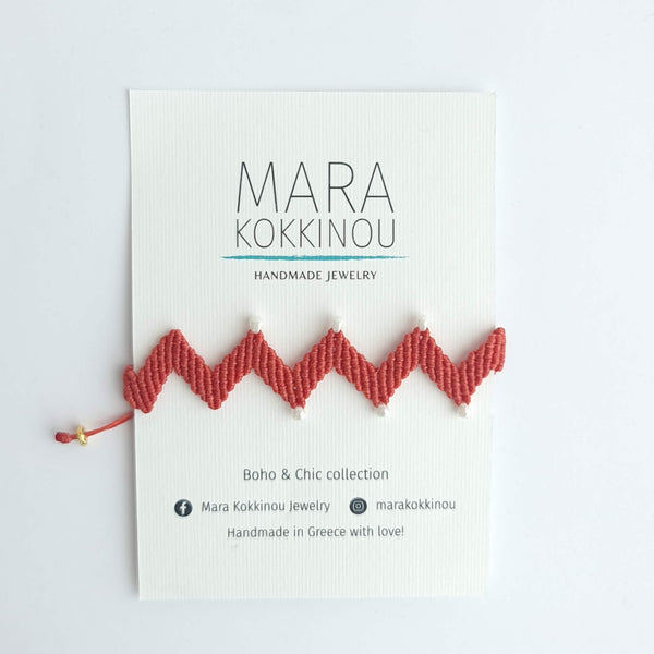 Zig Zag Bracelet - coral