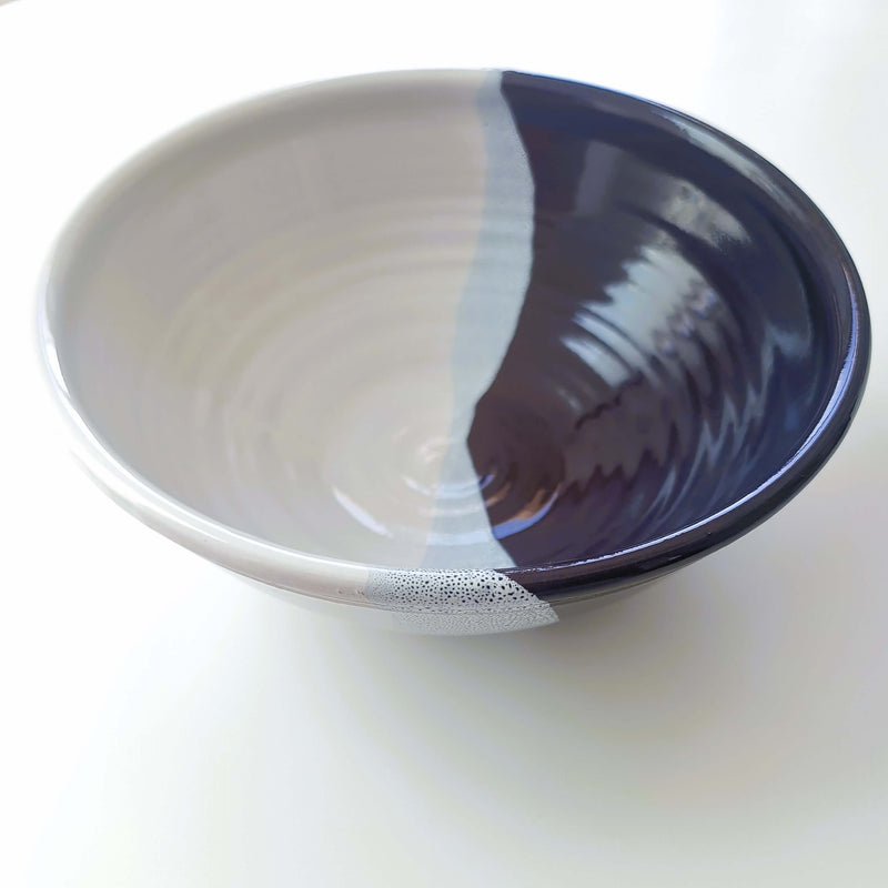 Dark Blue Ceramic Big Bowl by Manolis Libertas - The Greek Art Company