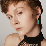 Duo earcuff single earring in blue by Barbora - The Greek Art Company