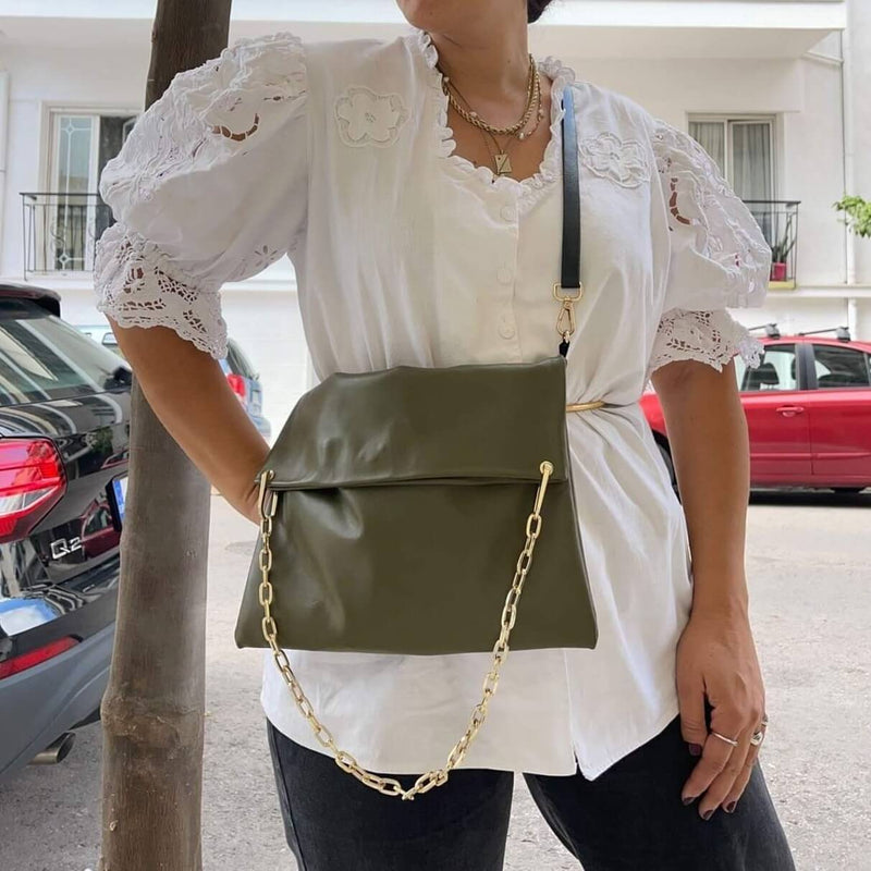 Bamba Handbag in Olive Green Color by We Wear Young - The Greek Art Company