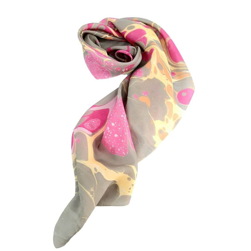 Bubblegum Ebru Silk Scarf by KATE - The Greek Art Company
